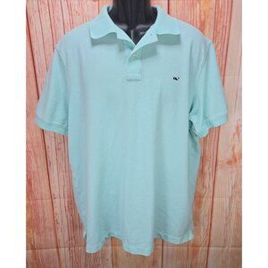 Vineyard Vines Mens Classic Fit Polo Shirt Large Light Blue 100% Cotton